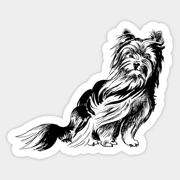 Yorkie Sticker by VicaVeresk